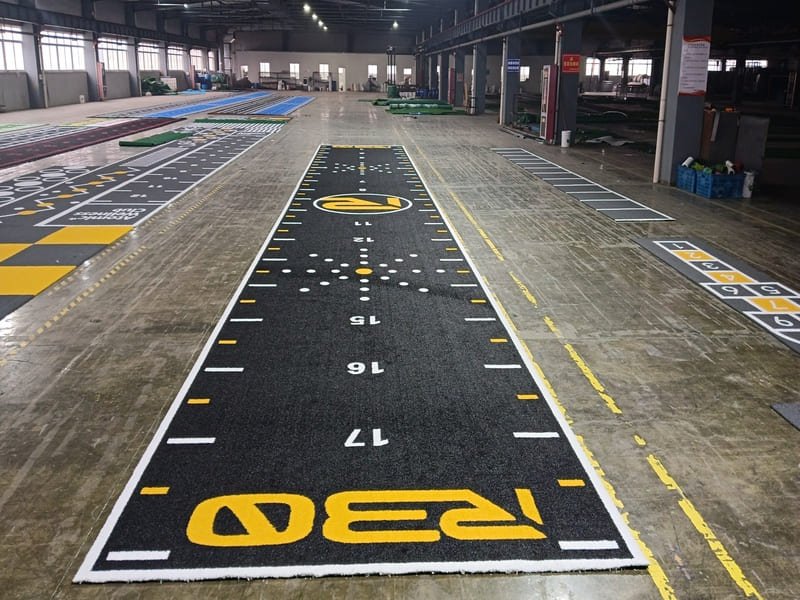 gym turf cleaning with chalk dust